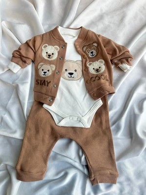 bebexy Ayıcık Ceketli Kahverengi Takım Takım