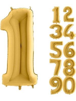 Karokstore 5dm 1 Rakam Balon Folyo Altın Sarısı 16 Inç