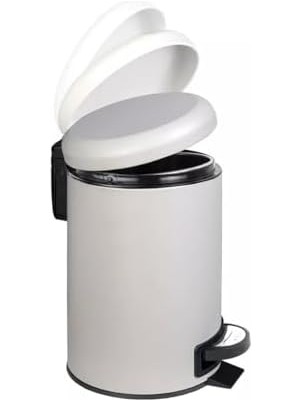 Karokstore Paslanmaz Pedallı Çöp Kovası Beyaz 12 Lt (000302-2)