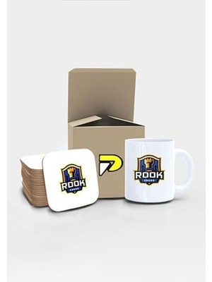 Karokstore Satranç Tasarımlı Baskılı Kupa Bardak Seti, Eğlenceli Özel Hediye Mug