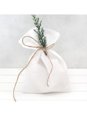 Karokstore Düz Beyaz Ham Bez Kese, 10X15 cm 10 Adet