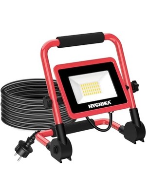 Karokstore LED Şantiye Projektörü, 30 W Spot, Taşınabilir Çalışma Lambası, 3000 Lm, 6500 K, Soğuk Beyaz, IP65 Su Geçirmez, Garaj, Şantiye, Acil Durum Aydınlatması Için, 100 W x 2 Yerine Geçer [enerji