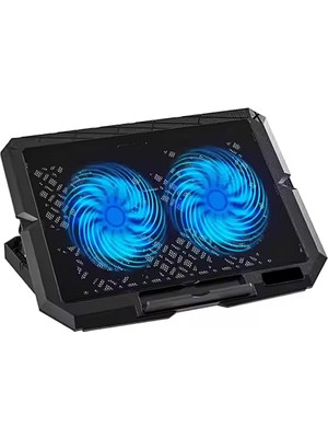 Karokstore HDX4253 Notebook Soğutucu Ledli Çift Fanlı Telefon Standlı