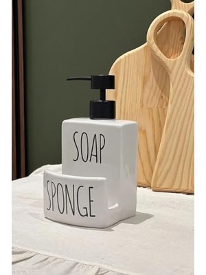 Karokstore Banyo Mutfak Sıvı Katı Sabunluk Beyaz