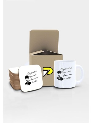 Karokstore Atatürk Sözlü Öğretmenler Günü Baskılı Kupa Bardak Seti Mug (Öğretmenler Günü Hediyesi, Öğretmene Hediye)