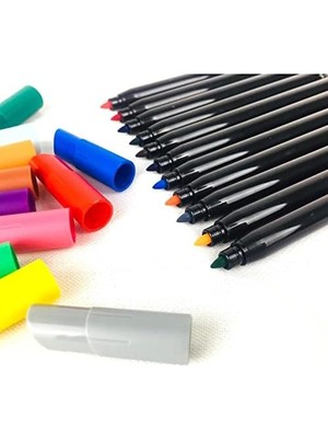 Karokstore Intensity Keçeli Boyama Kalemi 12 Renk, Su Bazlı Mürekkep, 0.9mm Keçeli Kalem Ucu, Yetişkin Boyama Için Ideal