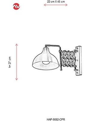 Karokstore 9082 Aplik, 60 W, Bakır