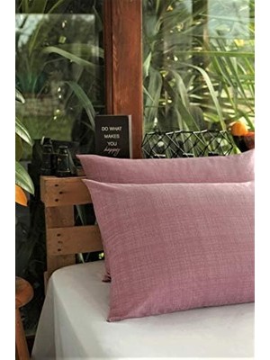 Karokstore 2'li Yastık Kılıfı 50X70 cm Gül Kurusu AT7522