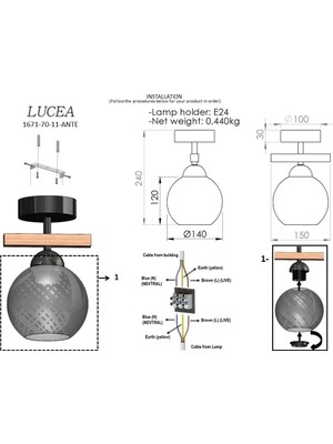 Karokstore Beta Tekli Siyah Plafonyer
