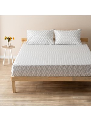 Karokstore Soley | Mix & Match | Limoges |%100 Pamuklu Çift Kişilik Çarşaf Seti Beyaz