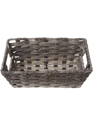 Karokstore Whitmor Split Rattique Küçük Raf Tote-Gri Yıkama