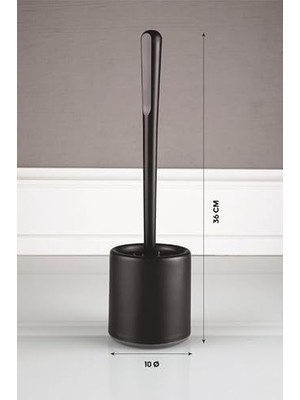 Karokstore Silikon Wc Tuvalet Banyo Fırçası Klozet Fırçası Oval Siyah