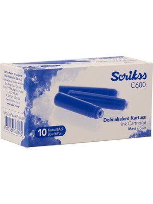 Karokstore Kartuş Dolma Kalem Kartuşu 6'lı Blister 10'lu Paket Mavi