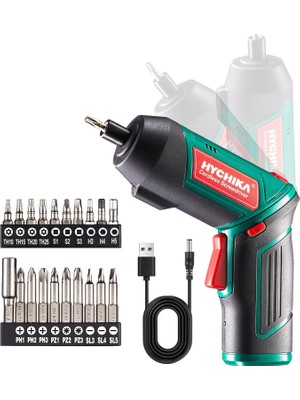 Karokstore Akülü Tornavida 6nm, Akülü Tornavida 2000MAH 3.6V, 20 Aksesuar, LED Lamba, Manyetik Mandren, Şarj Cihazı