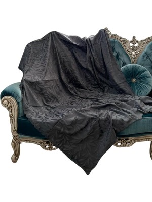Karokstore Kaymaz Tabanlı Tay Tüyü Çekyat, Koltuk, Kanepe Örtüsü(Antrasit RENK)(175X210CM)