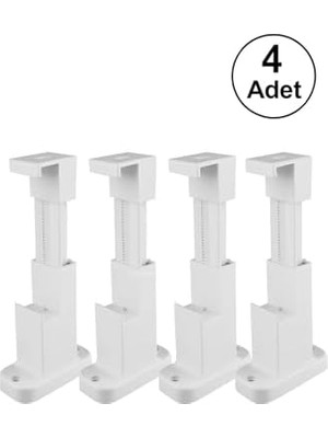 Karokstore Perde Rayı Korniş L Ayak Montaj Aparatı, Duvara Uyumlu, Ayarlanabilir, 2 ve 3 Raylı Kornişler Için, Sert Plastik Malzeme, Pratik Montaj (6 Adet)