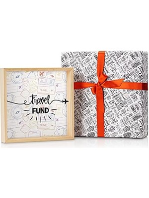Karokstore Seyahat Fonu Tasarımlı Ahşap Kumbara Kutusu