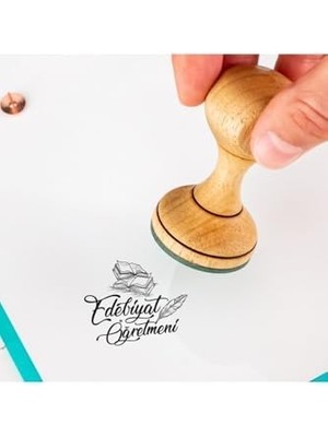 Karokstore Öğretmenlerine Hediye Mühür Seti - Ahşap Kitap Mühür - Defter Kaşe