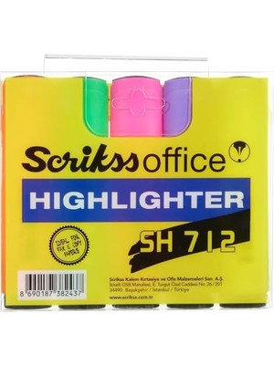 Karokstore SH712 Fosforlu Kalem 5'li Blister Paket Karışık Renk