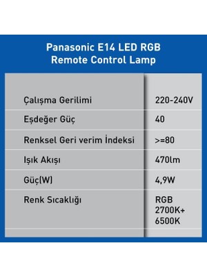 Karokstore LED Akıllı Bluetooth Wi-Fi Rgb E14 Lamba 4,9W