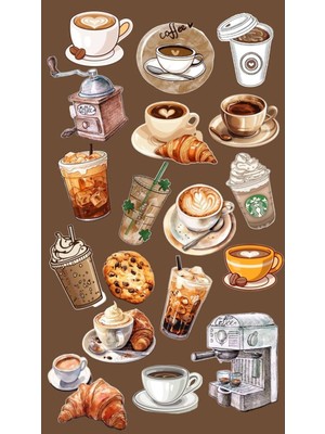 Karokstore Coffee Kahve Laptop Tablet Telefon Ajanda Bullet Journal - Suya Dayanıklı Etiket