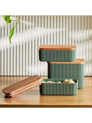 Karokstore Massimo 3'lü Saklama Kabı Seti, Yeşil