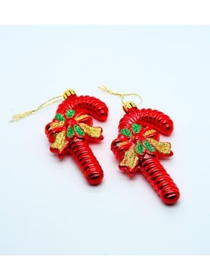 Karokstore Yılbaşı Şeker Baston Şeklinde Ağaç Süsü – 4 Adet