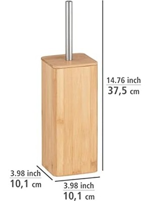 Karokstore Bambu Tuvalet Fırçası Tutucu, Metal, Ahşap, 37,5 x 11 x 11