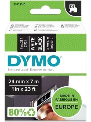 Karokstore S0721010, D1 Yedek Şerit (24 mm x 7 Mt), Siyah/beyaz (53721)