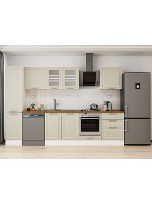 Alvinka 315X210 cm Mbr_c Mutfak Dolabı Beyaz Kumtaşı MB-E90B45S60-3