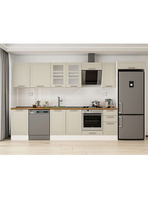 Alvinka 380X222 cm Mbr_c Mutfak Dolabı Beyaz Kumtaşı MB-E90S50S40-3