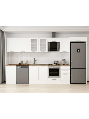 Alvinka 385X222 cm Mbr_c Mdf Mutfak Dolabı Beyaz Beyaz MB-E90S50S45-3