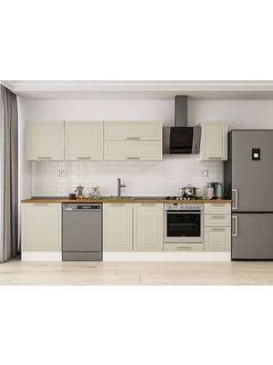Alvinka 310X210 cm Mbr_c Mdf Mutfak Dolabı Beyaz Kumtaşı M-E90S60S40-2