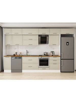 Alvinka 380X240 cm Mbr_c Mdf Mutfak Dolabı Beyaz Kumtaşı MB-E80S40S60-2