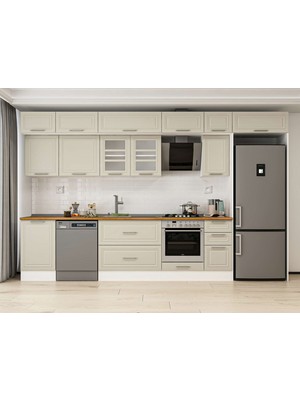 Alvinka 380X240 cm Mbr_c Mutfak Dolabı Beyaz Kumtaşı MB-E90S50S40-3