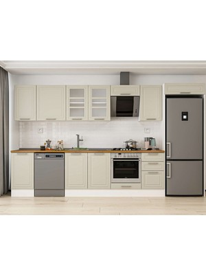 Alvinka 380X222 cm Mbr_c Mutfak Dolabı Beyaz Kumtaşı MB-E90S45S45-3