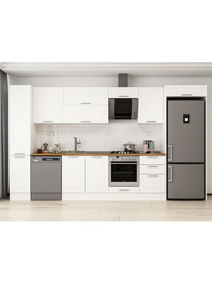 Alvinka 380X222 cm Mbr_c Mdf Mutfak Dolabı Beyaz Beyaz MBB-E90B40S50-2