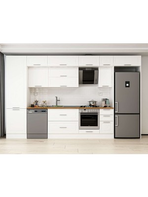 Alvinka 380X240 cm Mbr_c Mdf Mutfak Dolabı Beyaz Beyaz MBB-E80B60S40-2