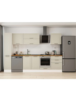 Alvinka 310X210 cm Mbr_c Mdf Mutfak Dolabı Beyaz Kumtaşı MB-E90B40S60-2