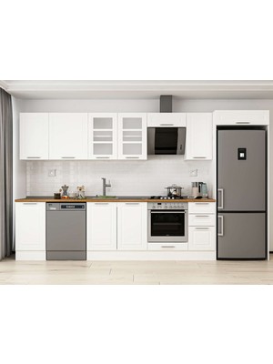 Alvinka 365X222 cm Mbr_c Mdf Mutfak Dolabı Beyaz Beyaz MB-E80S45S40-3