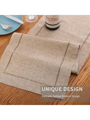 Karokstore Masa Örtüsü, 13X72 Inç Kahverengi Masas Örtüsüs, Dekoratif Masa Örtüsü Çiftlik Evi Stili, Mutfak Dekorasyonu, Ev ve Yemek Masaları Için