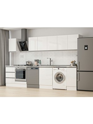 Alvinka 330X210 cm Hg_j Mutfak Dolabı Beyaz Beyaz