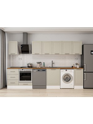 Alvinka 330X210 cm Mbr_c Mutfak Dolabı Beyaz Kumtaşı