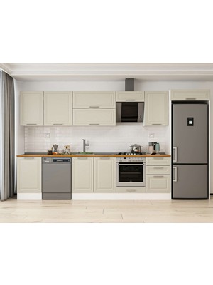 Alvinka 390X222 cm Mbr_c Mutfak Dolabı Beyaz Kumtaşı MB-E90S50S50-2