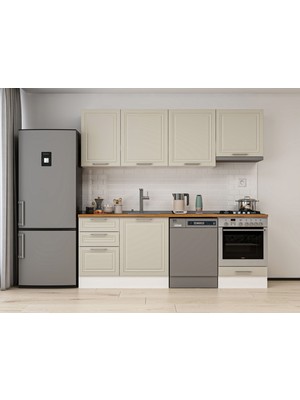 Alvinka 230X210 cm Mbr_c Mutfak Dolabı Beyaz Kumtaşı