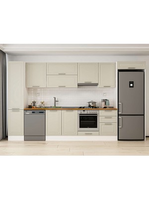Alvinka 385X222 cm Mbr_c Mutfak Dolabı Beyaz Kumtaşı MBB-E90B45S50-1