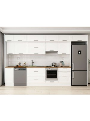 Alvinka 380X240 cm Mbr_c Mdf Mutfak Dolabı Beyaz Beyaz MB-E80S40S60-1