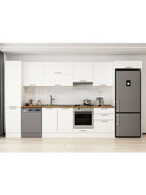 Alvinka 385X222 cm Mbr_c Mutfak Dolabı Beyaz Beyaz MBB-E80B45S60-1