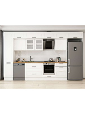 Alvinka 385X240 cm Mbr_c Mdf Mutfak Dolabı Beyaz Beyaz MBB-E80B45S60-3