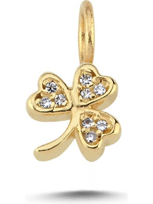 Cherry By Özkonak Taşlı Üç Yapraklı Yonca Charm